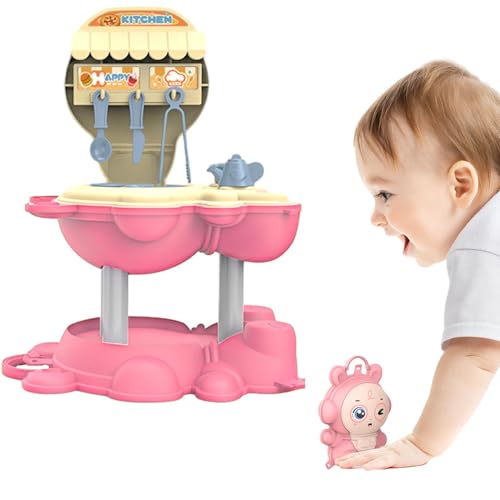 Pretend Food Kitchen Toys, Küchenspielset,Rollenspielset mit Spielzeugküche - Tragbares interaktives Spielzeugküchengeschirr für Mädchen im Alter von 3–8 Jahren Pretend Food Kitchen Toys, Küchenspielset,Rollenspielset mit Spielzeugküche - Tragbares interaktives Spielzeugküchengeschirr für Mädchen im Alter von 3–8 Jahren von Generic