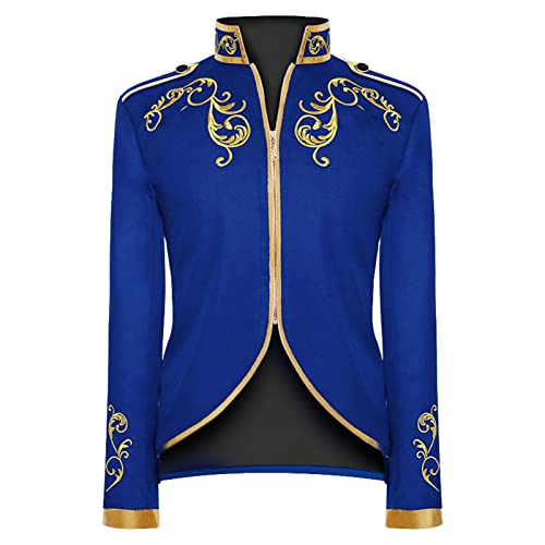 Prinz Kostüm Herren, Edelmann Herren Mantel, Retro Gothic Jacke Mittelalter Hof Anzug Stickerei Königlicher Prinz Kleidung Steampunk Frack Halloween Karneval Mottoparty Prinz Kostüm Herren, Edelmann Herren Mantel, Retro Gothic Jacke Mittelalter Hof Anzug Stickerei Königlicher Prinz Kleidung Steampunk Frack Halloween Karneval Mottoparty von Generic