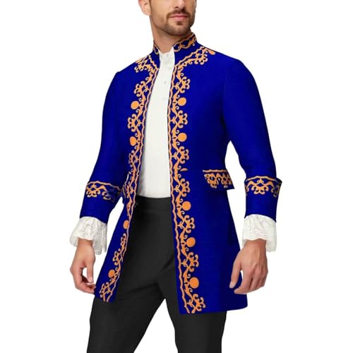 Prinz Kostüm Herren, Edelmann Mantel Herren Stickerei, Gothic Jacke Mittelalter Hof Blazer Königlicher Prinz Kleidung Steampunk Frack Halloween Mottoparty Karneval Cosplaye Prinz Kostüm Herren, Edelmann Mantel Herren Stickerei, Gothic Jacke Mittelalter Hof Blazer Königlicher Prinz Kleidung Steampunk Frack Halloween Mottoparty Karneval Cosplaye von Generic