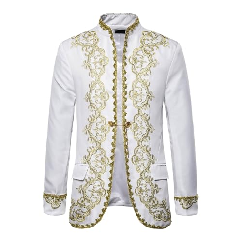 Prinz Kostüm Herren, Steampunk Herren Mantel Stickerei, Gothic Jacke Mittelalter Hof Edelmann Blazer Königlicher Prinz Kleidung Halloween Mottoparty Karneval Fasching Cosplay Prinz Kostüm Herren, Steampunk Herren Mantel Stickerei, Gothic Jacke Mittelalter Hof Edelmann Blazer Königlicher Prinz Kleidung Halloween Mottoparty Karneval Fasching Cosplay von Generic