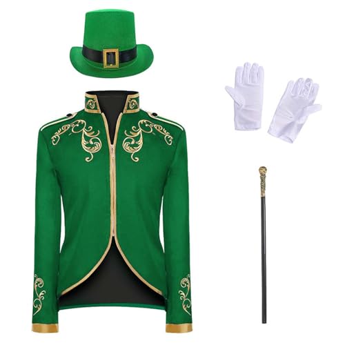 Prinz Kostüm Herren Set, Mode Steampunk Herren Mantel, Inkl. Hut & Zepter & Handschuhe 4-teiliges Gothic Jacke Blazer Halloween Mottoparty Karneval Fasching Cosplay Prinz Kostüm Herren Set, Mode Steampunk Herren Mantel, Inkl. Hut & Zepter & Handschuhe 4-teiliges Gothic Jacke Blazer Halloween Mottoparty Karneval Fasching Cosplay von Generic