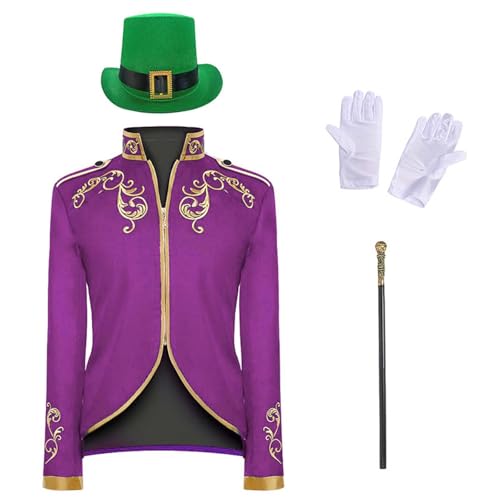 Prinz Kostüm Herren Set, Trendy Gothic Herren Mantel,Inkl. Hut & Zepter & Handschuhe 4-teiliges Steampunk Jacke Blazer Halloween Mottoparty Karneval Fasching Cosplay Prinz Kostüm Herren Set, Trendy Gothic Herren Mantel,Inkl. Hut & Zepter & Handschuhe 4-teiliges Steampunk Jacke Blazer Halloween Mottoparty Karneval Fasching Cosplay von Generic