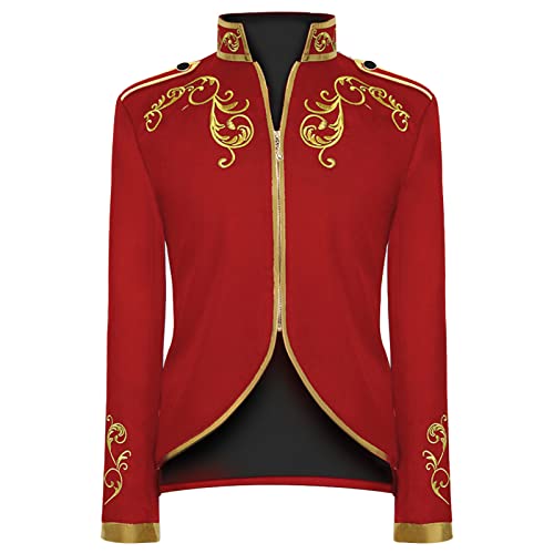 Prinz Kostüm Herren Stickerei, Steampunk Jacke Herren Mit Zip, Renaissance Mittelalter Hof Königlicher Prinz Kleidung Klassiker Edelmann Blazer Theater Fasching Halloween Mottoparty Kostüm Prinz Kostüm Herren Stickerei, Steampunk Jacke Herren Mit Zip, Renaissance Mittelalter Hof Königlicher Prinz Kleidung Klassiker Edelmann Blazer Theater Fasching Halloween Mottoparty Kostüm von Generic