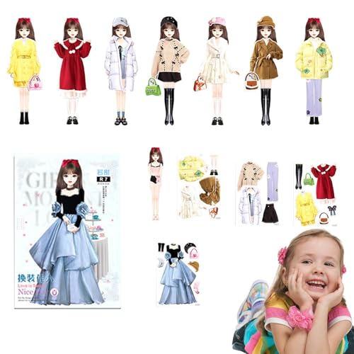 Prinzessin-Anzieh-Stickerbuch, Prinzessin-Anzieh-Stickerbuch, Magnetische Anziehpuppe, Magnetische Prinzessin-Anziehpuppe aus Papier, Anzieh-Stickerbuch für Mädchen, Prinzessin-Anzieh-Stickerbuch Magn von Generic