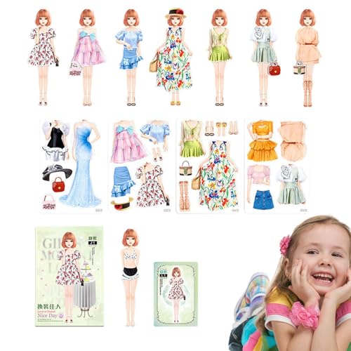 Prinzessin-Anzieh-Stickerbuch, Prinzessin-Anzieh-Stickerbuch, Magnetische Anziehpuppe, Magnetische Prinzessin-Anziehpuppe aus Papier, Anzieh-Stickerbuch für Mädchen, Prinzessin-Anzieh-Stickerbuch Magn von Generic