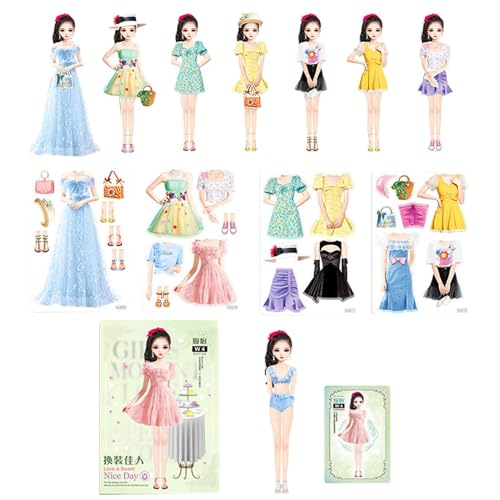 Prinzessin-Anzieh-Stickerbuch, magnetische Anziehpuppe |. Prinzessin-Anzieh-Stickerbuch, magnetisches Prinzessin-Anzieh-Puppenbuch aus Papier – magnetische Prinzessin-Anziehpuppenfiguren für Mädchen, von Generic