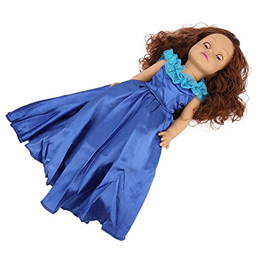 Prinzessin Babypuppe, Tragbare Wiedergeborene Puppe, 19 in für Mädchen Säuglinge (Q18-575 Blaues langes Kleid Weiße Hautfarbe) von Generic