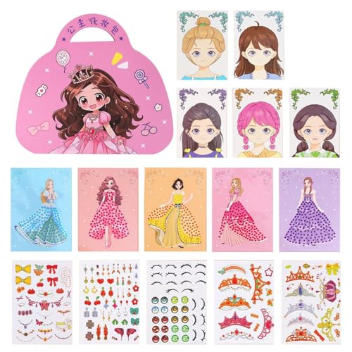 Prinzessinnen-Make-up-Aktivitätsbuch, Prinzessinnen-Malset – Papier-Bastelset – kreatives Kostüm-Stickerbuch, Papierbastel-Lernspiel, Diver Prinzessinnen-Make-up-Aktivitätsbuch, Prinzessinnen-Malset – Papier-Bastelset – kreatives Kostüm-Stickerbuch, Papierbastel-Lernspiel, Diver von Generic