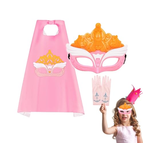 Prinzessinnen-Verkleidungsspielzeug, Prinzessinnen-Verkleidungsset für Mädchen | Rollenspielset für Mädchen | Prinzessinnen-Kleidung mit Zauberstab und Zubehör für kleine Mädchen von Generic
