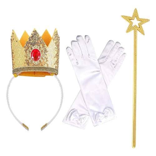 Prinzessinnenkrone – Prinzessin, Handschuhe Zauberstab Krone für Cosplay Prinzessin, zum Verkleiden für Prinzessinnenkostüm für Mädchen, Cosplay-Spiel für Partys für Mädchen Prinzessinnenkrone – Prinzessin, Handschuhe Zauberstab Krone für Cosplay Prinzessin, zum Verkleiden für Prinzessinnenkostüm für Mädchen, Cosplay-Spiel für Partys für Mädchen von Generic