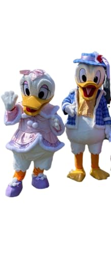 Professionelles Maskottchen Kostüm Set Donald und Daisy Duck Charaktere Ganzkörper Plüsch Kostüme von Generic