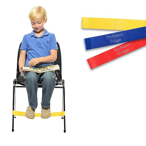 Professor Fidget Stuhlbänder, Set mit 3 Stuhlbändern, ADHS, hält Kinder konzentriert, für sensorische Probleme, Autismus, Angst, Hyperaktivität, Stuhlbänder für Kinder mit zappeligen Füßen, von von Generic