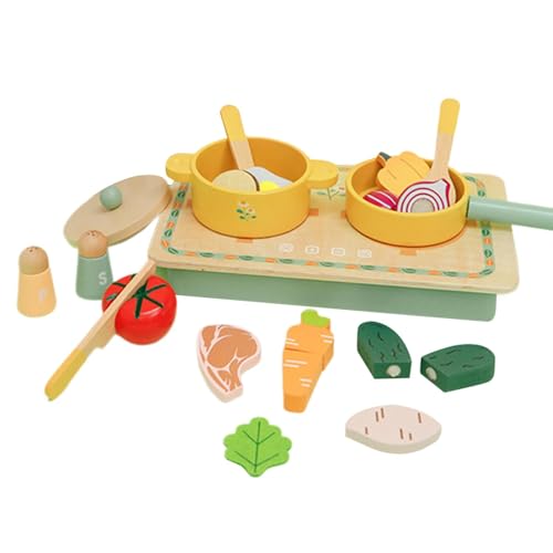 Proped Play Kitchen Kochset - Verbesserte Sicherheit Kinderküchen -Werkzeuge, fördert Rollenspielfähigkeiten Accessoires | Hölzerne praktische Lagerkochgeschirr mit Töpfen, Schaufeln, Gemüse für Junge Proped Play Kitchen Kochset - Verbesserte Sicherheit Kinderküchen -Werkzeuge, fördert Rollenspielfähigkeiten Accessoires | Hölzerne praktische Lagerkochgeschirr mit Töpfen, Schaufeln, Gemüse für Junge von Generic