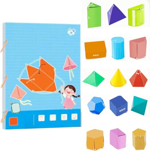 Pull String 3D Geometry Learning Book | Pull String 3D Geometry Lernbuchgeometrie Für Anfänger Mit 9/12/15 Feststoffe Geometrische Modelle, Mathematik Unterrichtsmaterial Für Kinder 5-12 (15-Modell) von Generic