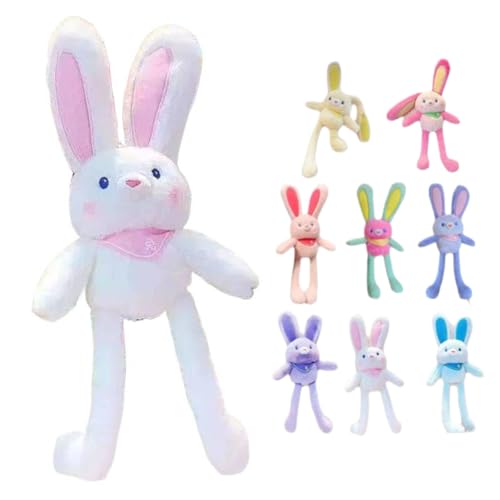 Pull Up Rabbit Plüschtiere - Interaktives dehnbares Design, Pull Up Rabbit Anhänger, Lustiges Osterhase Stofftier mit ausziehbaren Ohren & Beinen, ultraweicher Bunny Schlüsselanhänger für Taschen und von Generic