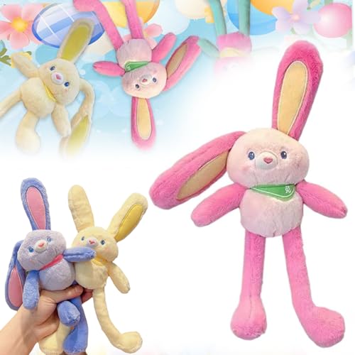 Pull Up Rabbit Plush Toys, 30.0 cm Interactive Easterbunny Stuffed Animal with Pull-Out Ears and Legs, Easter Bunny Pull-Up Toys, Easter Stuffed Rabbit Toy, Pull-Out Funny Interactive Bunny Toy von Generic