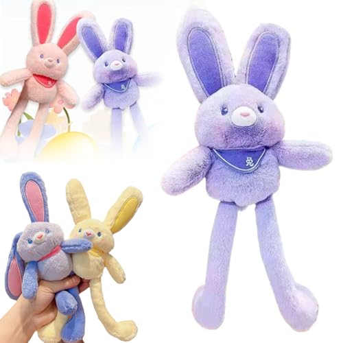 Pull Up Rabbit Plush Toys, 30.0 cm Interactive Easterbunny Stuffed Animal with Pull-Out Ears and Legs, Easter Bunny Pull-Up Toys, Easter Stuffed Rabbit Toy, Pull-Out Funny Interactive Bunny Toy von Generic