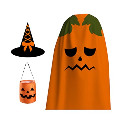 Pumpkin Kostüm Kids, Halloween Cosplay Outfit - Rollenkleidung Urlaub Set für Girls Classroom Celebration Halloween Family School von Generic
