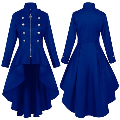 Punk Kleider Damen mit Reißverschluss Mittelalter Midikleid Langarm Renaissance Stehkragen Mantel Vintage Mode Partykleid Gothic Palast Kleidung Halloween Dresse Karneval Party Festival Rave Punk Kleider Damen mit Reißverschluss Mittelalter Midikleid Langarm Renaissance Stehkragen Mantel Vintage Mode Partykleid Gothic Palast Kleidung Halloween Dresse Karneval Party Festival Rave von Generic