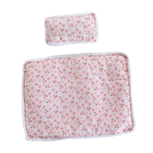 Puppe Bettwäsche Zubehör Set Pädagogisches Spielzeug Weich für Kinder Geburtstag Geschenk Dress up Quilt Kissen, Kirsche, 2 Stück Puppe Bettwäsche Zubehör Set Pädagogisches Spielzeug Weich für Kinder Geburtstag Geschenk Dress up Quilt Kissen, Kirsche, 2 Stück von Generic