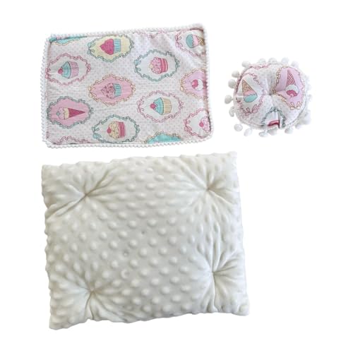 Puppe Bettwäsche Zubehör Set Pädagogisches Spielzeug Weich für Kinder Geburtstag Geschenk Dress up Quilt Kissen, Kuchen, 3 Stück Puppe Bettwäsche Zubehör Set Pädagogisches Spielzeug Weich für Kinder Geburtstag Geschenk Dress up Quilt Kissen, Kuchen, 3 Stück von Generic