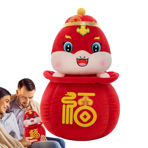 Puppe des Jahres der Schlange 2025, Chinesisches Neujahrs-Schlangentier, niedliche Puppe des Jahres der Schlange 30 cm - Frühlingsfest, Plüschkissen, rotes Schlangenspielzeug von Generic