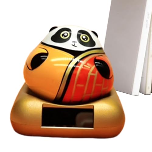 Puppe mit schüttelndem Kopf fürs Auto, Solar-Armaturenbrett-Puppe | Armaturenbrett-Cartoon-Wackelkopf-Panda-Puppe - Solar-Autoornament mit magnetischer Basis für das Armaturenbrett, den Arbeitstisch, von Generic
