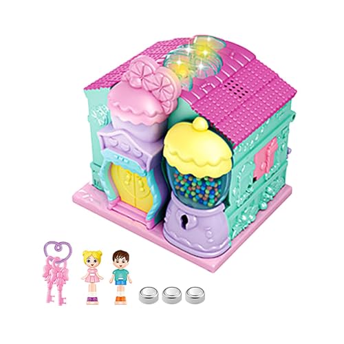 Puppenhäuser für Mädchen | so aussehen, als würde man Spielzeug mit Lichtern spielen | Traumhausmöbel, rosa Spielzeug für Mädchen, Haus, Weihnachtsdekoration von Generic