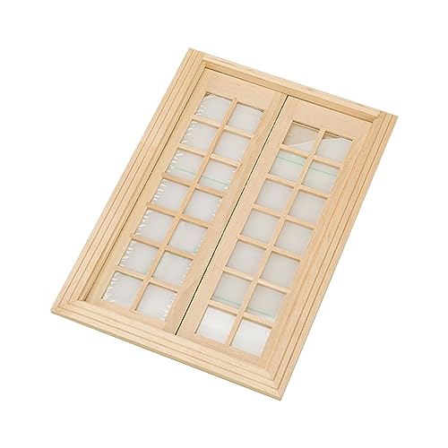Puppenhaus Aus Holz, Kleines Fenster, Puppenhaus, Doppeltür, Fenster für Schlafzimmer, Küche von Generic