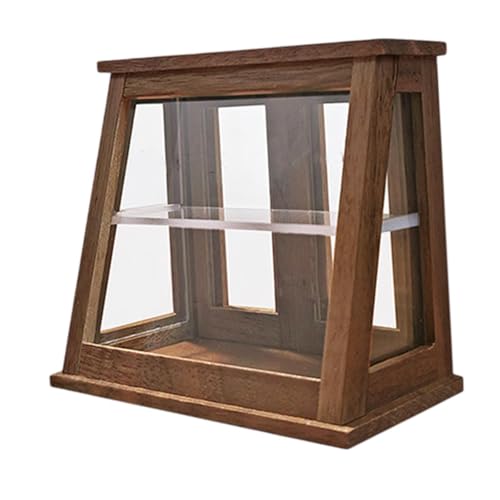 Puppenhaus Bäckerei Vitrine, Mini Vitrine, Maßstab 1:12, Puppenhausmöbel für Micro Shop Szenenzubehör, Hintere Tür Aus Walnussholz Puppenhaus Bäckerei Vitrine, Mini Vitrine, Maßstab 1:12, Puppenhausmöbel für Micro Shop Szenenzubehör, Hintere Tür Aus Walnussholz von Generic
