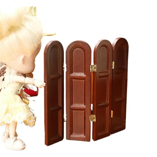 Puppenhaus-Divider, Miniatur-Display für Puppenhaus, faltbarer Paravent aus , Schreibtisch, Modell für Puppenhaus 1:12, ästhetisches Spielzeug für die Zimmerdekoration von Generic