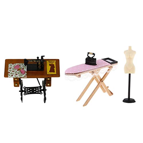 Puppenhaus Miniatur Bügelbrett Set, Nähmaschine Und von Generic