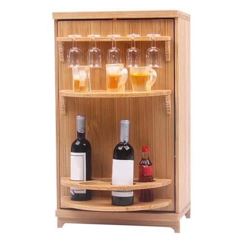 Puppenhaus-Möbelset, Puppenmöbel-Weinschrank, Miniaturmöbel Puppenmöbel Weinschrank, Weinschrank mit Weinflaschen und Gläsern, Puppenhausmöbel, Rollenspiele, Puppenhauszubehör Puppenhaus-Möbelset, Puppenmöbel-Weinschrank, Miniaturmöbel Puppenmöbel Weinschrank, Weinschrank mit Weinflaschen und Gläsern, Puppenhausmöbel, Rollenspiele, Puppenhauszubehör von Generic
