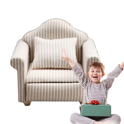 Puppenhaus-Sofa – Puppenhaus-Couch, exquisites Puppenhaus-Sofa | Realistische Miniatur-Puppenhausmöbel, sichere Miniaturmöbel für Puppenhäuser, perfekt für Kinder, und Mädchen zum Spielen von Generic