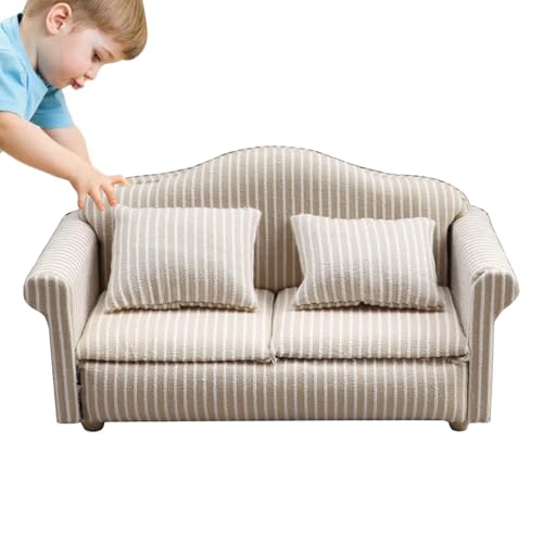 Puppenhaus-Sofa – Realistische Spielzeugmöbel, Stabile Miniaturmöbel | Stabile Miniaturmöbel, Stilvolle Minii-Möbel, Exquisite Puppenhausmöbel Für jungens, Mädchen, Zuhause Puppenhaus-Sofa – Realistische Spielzeugmöbel, Stabile Miniaturmöbel | Stabile Miniaturmöbel, Stilvolle Minii-Möbel, Exquisite Puppenhausmöbel Für jungens, Mädchen, Zuhause von Generic