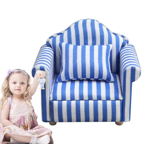 Puppenhaus-Sofa-Set – Puppen-Sofa-Set – Sofa für Möbel | Kissen für Sessel und Sofa für Puppenhaus im Maßstab, realistische Miniatur-Wohnzimmermöbel Puppenhaus-Sofa-Set – Puppen-Sofa-Set – Sofa für Möbel | Kissen für Sessel und Sofa für Puppenhaus im Maßstab, realistische Miniatur-Wohnzimmermöbel von Generic