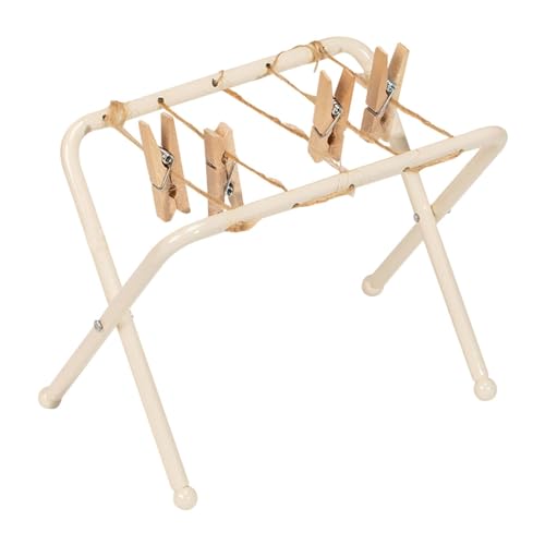 Puppenhaus Wäscheständer mit Wäscheklammern, Klassischer Mini Kleiderständer, Modell für Mikrolandschaft, Feengarten, Kinderspielzeug, Weiß Puppenhaus Wäscheständer mit Wäscheklammern, Klassischer Mini Kleiderständer, Modell für Mikrolandschaft, Feengarten, Kinderspielzeug, Weiß von Generic