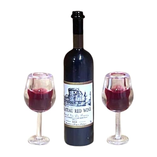 Puppenhaus Weinflaschenbecher Im Maßstab 1:12, Getränkebecher, Lebensszene, Puppenhauszubehör, Küchenbecher Set für Die Inneneinrichtung des Puppenhau, Schwarze Kappe Puppenhaus Weinflaschenbecher Im Maßstab 1:12, Getränkebecher, Lebensszene, Puppenhauszubehör, Küchenbecher Set für Die Inneneinrichtung des Puppenhau, Schwarze Kappe von Generic