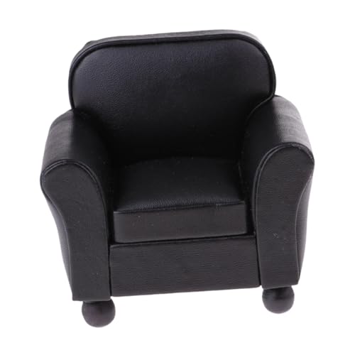 Puppenhauscouch Im Maßstab 1:12, Miniaturmöbel für Wohnzimmerzubehör, Schwarzes Einzelsofa Puppenhauscouch Im Maßstab 1:12, Miniaturmöbel für Wohnzimmerzubehör, Schwarzes Einzelsofa von Generic