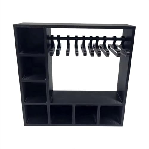 Puppenkleiderschrank mit 10 Kleiderbügeln – Kleiderschrank & Präsentationsbox für 15/17 cm große Modepuppen, tragbarer Aufbewahrungs-Organizer für Puppenhauszubehör und Outfits (schwarz) von Generic