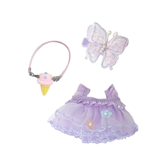 Puppenkleidungsset, modische Outfits für das 17 cm große Spielzeug, süßes Tier-Cosplay-Kostüm mit exquisiten Accessoires der Collector Series, Keine Puppe KzW805 (Dark Purple, 17cm) von Generic