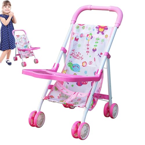 Puppenwagen mit Simulation für Mädchen – Puppenwagen für Kinder, Playhouse Walker, Puppenzubehör für Innen- und Außenbereich, Spielset für Mädchen von Generic