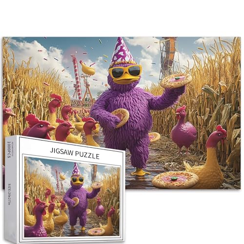 Purple Duck Puzzle für Erwachsene, Kornfeld-Szene, Kunst-Puzzle, herausfordernde Familienaktivitäten, buntes DIY-Bastelpuzzle für Heimdekoration, Geschenke, 70 × 50 cm Purple Duck Puzzle für Erwachsene, Kornfeld-Szene, Kunst-Puzzle, herausfordernde Familienaktivitäten, buntes DIY-Bastelpuzzle für Heimdekoration, Geschenke, 70 × 50 cm von Generic