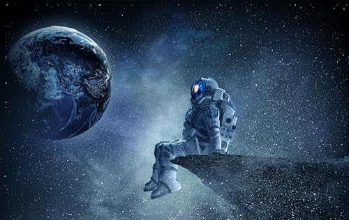 Puzzel Für Erwachsene Astronaut Im Weltraum Blickt Auf Die Erde 75 * 50Cm von Generic