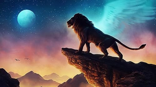 Puzzle 1000 Teile Fantasiekunst Tiere Große Katzen Mond Cyan Sterne 75 * 50Cm Puzzle 1000 Teile Fantasiekunst Tiere Große Katzen Mond Cyan Sterne 75 * 50Cm von Generic