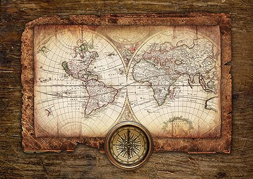 Puzzle 1000 Teile Seekarten Mit Schriftrollen, Kompass, Weltkarte 75 * 50Cm Puzzle 1000 Teile Seekarten Mit Schriftrollen, Kompass, Weltkarte 75 * 50Cm von Generic