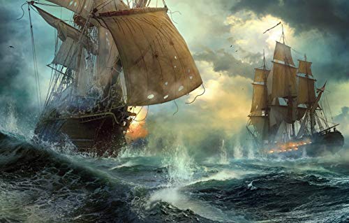 Puzzle 1000 Teile Segelboote Seeschlacht Duell Auf Dem Ozean 75 * 50Cm von Generic