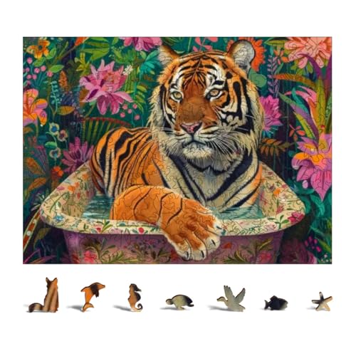 Puzzle 300 Teile Kinder Tierthema Unregelmäßiges Puzzle Eltern-Kind-Interaktion und Heimdekorations-Kunstpuzzle Geschenkideen für Kinder (Farbe 2) von Generic