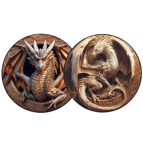 Puzzle Drache 3D - Holzkonstruktion Modell 150 Stücke, Handwerksrätsel Besonders für Erwachsene, Spaß und dekorative Aktivität für Entspannung und Kreativität | Intelligentes Spiel ideal für Fen von Generic
