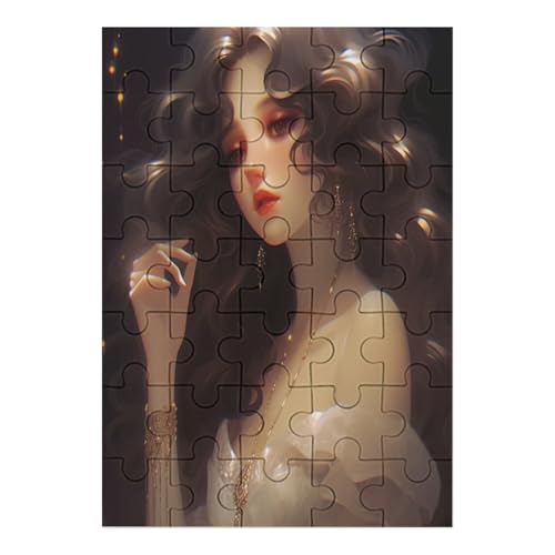 Puzzle Für Erwachsene 1000 Teile Holzpuzzle | Elegant Woman Puzzle Puzzle | Hochauflösendes | Gelegenheitsspiel Art-Deco-Landschaft Größe: 35 von Generic